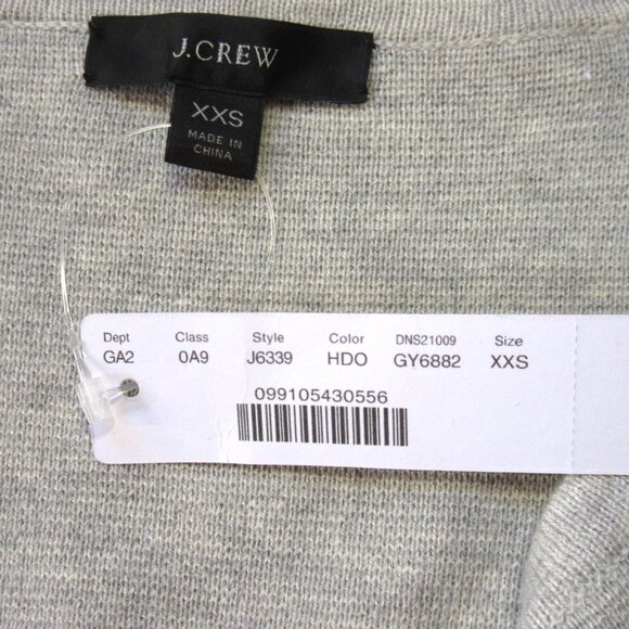 NWT J.Crew Juliette in Heather Dove Gray Collarless Open Sweater Blazer XXS 2XS - Picture 2 of 4